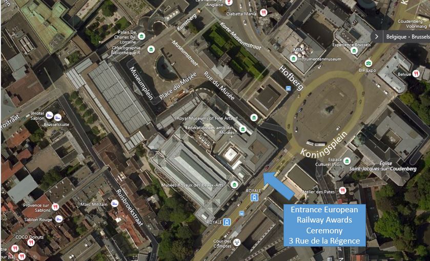European Railway Award Ceremony Map Main entrance